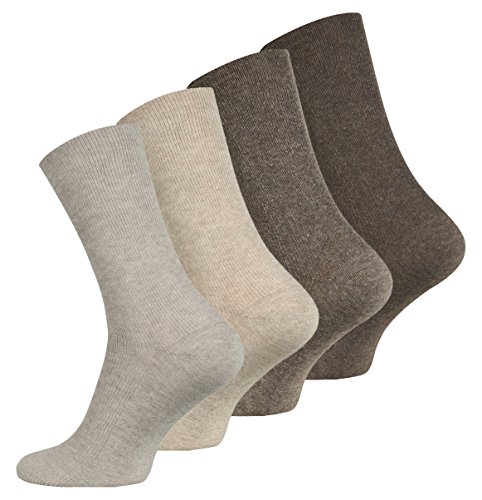 VCA 8 Paar Herren Socken mit Komfortbund ohne Gummi, Handgekettelte Spitze, Gesundheitssocke aus Baumwolle, Gr. 43-46 von VCA