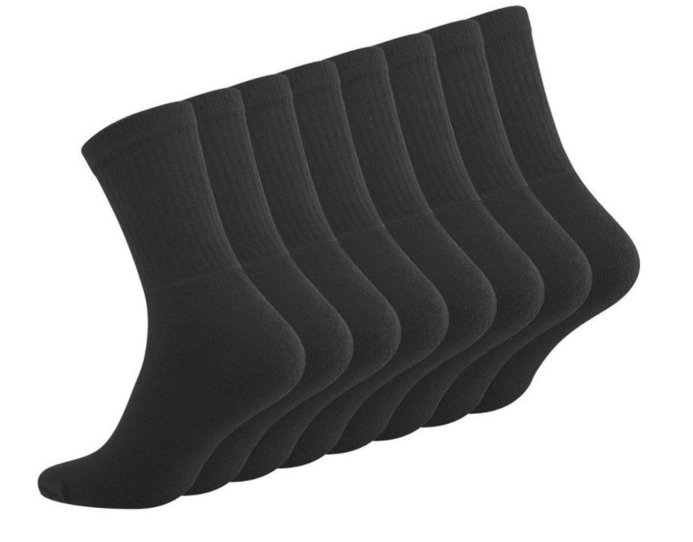 VCA Businesssocken Herren Baumwoll Sport- und Freizeitsocken in schwarz 8 Paar von VCA