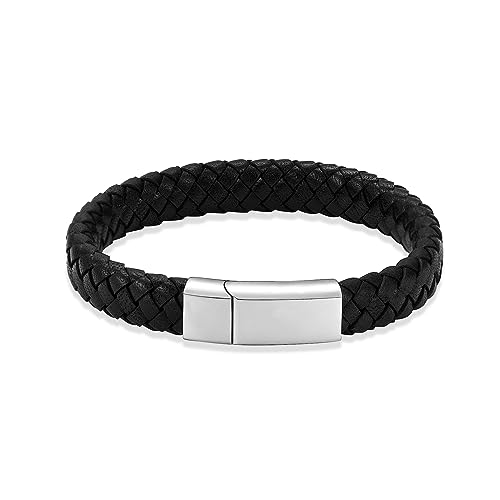 VCCWYQK Urnen-Armband für Asche für Männer und Frauen, Andenken, Gedenkstulpe, Armreif, geflochtenes Leder-Armband (24cm, A) von VCCWYQK