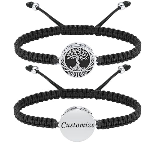 VCCWYQK Baum des Lebens Urne Armband für Asche für Frauen Männer Einäscherung Schmuck Adjustable Memorial Keepsake Seil Armband von VCCWYQK