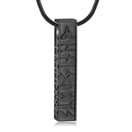 VCCWYQK Baum des Lebens Urne Halsketten für Asche Abalone Shell Bar 3D Kremation Schmuck Edelstahl Erinnerung Schmuck für Frauen Männer (D-Schwarz) von VCCWYQK