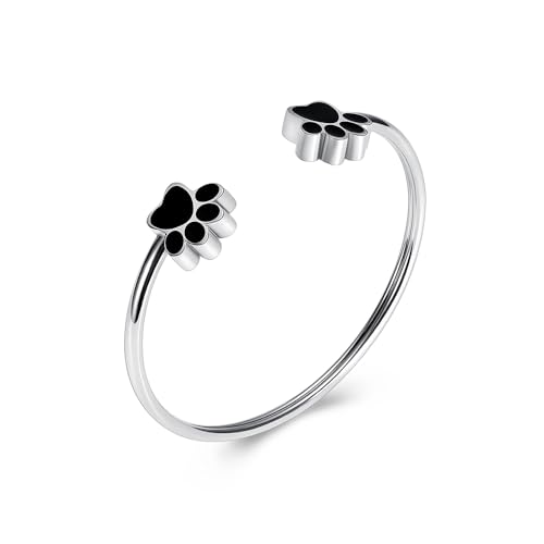 VCCWYQK Einäscherung Urne Armreif Armband Paw Print Schmuck für menschliche Haustier Asche Adjustable Keepsake Memorial Cuff Bracelet Schmuck Asche Halter für Frauen Männer von VCCWYQK