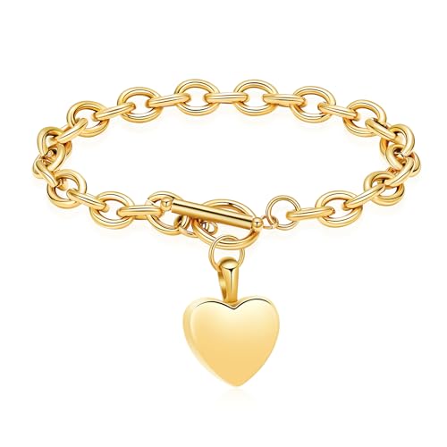 VCCWYQK Herz-Urnen-Armband für Asche Einäscherung Armband Herz Medaillon Armband für Asche Halter Link Kette Armreif für Frauen Männer VCCWYQK Herz-Urnen-Armband für Asche Einäscherung Armband Herz Medaillon Armband für Asche Halter Link Kette Armreif für Frauen Männer von VCCWYQK