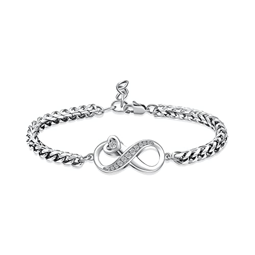 VCCWYQK Infinity Urne Armband für Asche für Frauen Männer, Edelstahl Verstellbare Armreifen, Keepsake Memorial Schmuck Asche-Halter für die Menschliche (F) von VCCWYQK