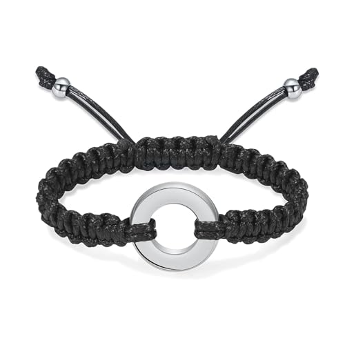 VCCWYQK Kreis des Lebens Urnenarmband für Asche für Frauen Männer Edelstahl Memorial Einstellbare geflochtene Asche Armband Einäscherung Schmuck von VCCWYQK