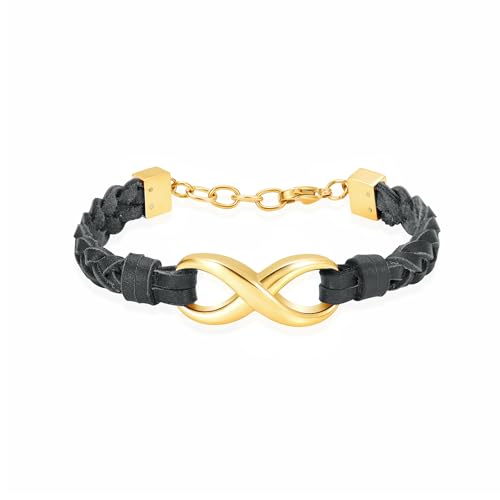 VCCWYQK Kremation Armband für Asche Infinity Kremation Schmuck für Asche für Frauen Männer Leder Keepsake Memorial Armreif Urne Armband von VCCWYQK