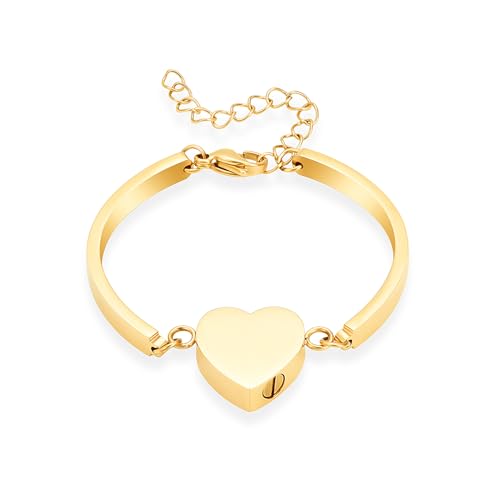 VCCWYQK Kremation Schmuck Urne Armband für Asche für Frauen Edelstahl Herz Urne Manschette Armband Kremation Keepsake Schmuck für Asche von VCCWYQK