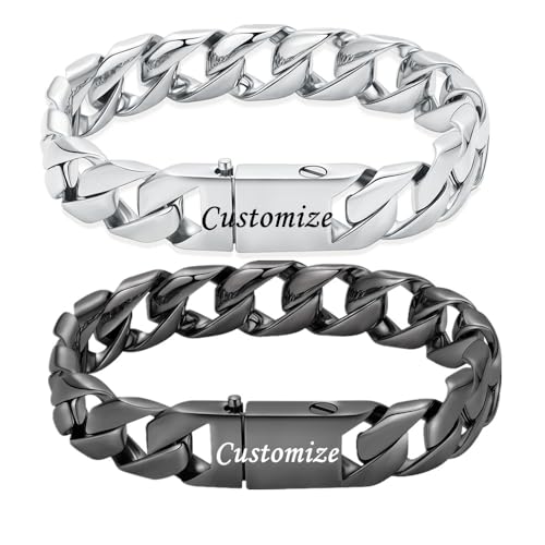 VCCWYQK Kremation Urne Armband für Menschliche Asche - Cuban Link Schmuck für Männer, Keepsake Memorial Halter (Z-Anpassen, Anpassen) von VCCWYQK