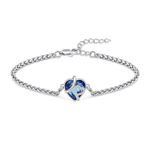 VCCWYQK Kristall Herz Urne Armband für Asche für Frauen Edelstahl Einäscherungsschmuck Einstellbare Link Armreif Memorial Keepsake Geschenk für geliebte Menschen von VCCWYQK