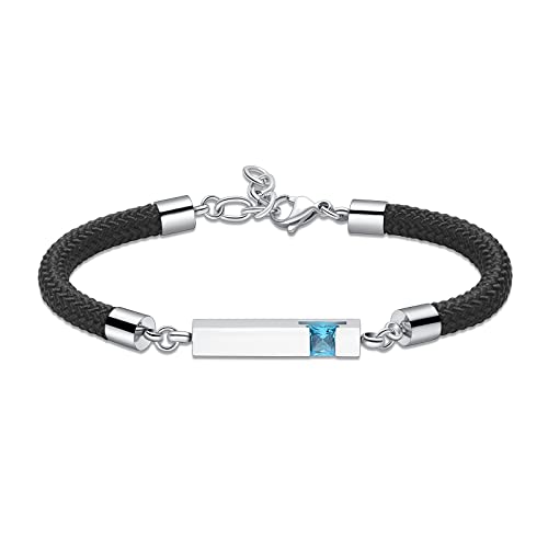 VCCWYQK Kristallwürfel Urnenarmband für Asche für Frauen Männer Edelstahl Einäscherungsschmuck Einstellbar Gedenkstätte Andenken Seil-Armband von VCCWYQK