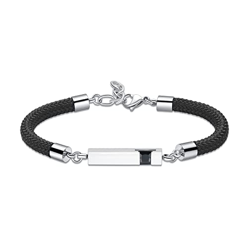 VCCWYQK Kristallwürfel Urnenarmband für Asche für Frauen Männer Edelstahl Einäscherungsschmuck Einstellbar Gedenkstätte Andenken Seil-Armband von VCCWYQK