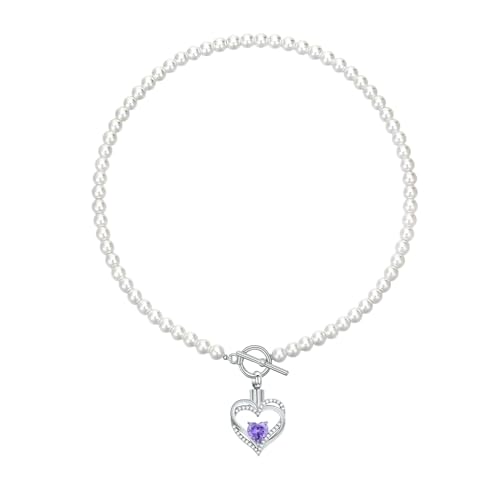 VCCWYQK Perle Kremation Schmuck Halskette für Frauen - Urne Halskette für Asche Frauen Hochzeit und Party Perlenkette 45cm von VCCWYQK