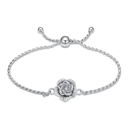 VCCWYQK Rose Blume Urne Armband für Asche für Frauen Einäscherung Urne Schmuck für Asche Einstellbar Memorial Keepsake Rose Armband Urne Armspange Asche-Halter von VCCWYQK