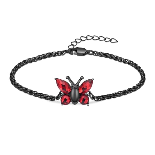 VCCWYQK Schmetterling Urne Armband für Asche für Frauen Edelstahl Einäscherung Schmuck einstellbar Urne Link Bangle Memorial Keepsake Asche Halter Armband von VCCWYQK
