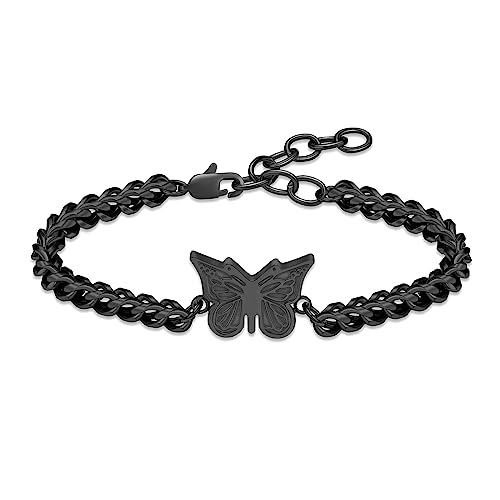 VCCWYQK Schmetterling Urnenarmband für Asche für Frauen Edelstahl Einäscherungsschmuck Verstellbarer Urnenarmreif Gedenkstein Andenken Asche-Halter-Armband von VCCWYQK