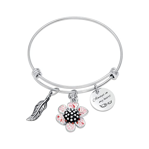 VCCWYQK Sonnenblume Einäscherung Urne Armband für Asche für Frauen Mädchen Einstellbare Einäscherung Schmuck Memorial-Armband von VCCWYQK