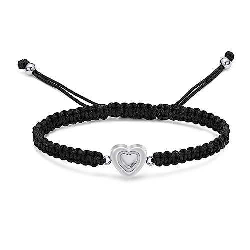 VCCWYQK Urne Armband für Asche für Frauen Herzform geflochtene Seil einstellbare Armreif Einäscherung Schmuck Keepsake Memorial Geschenk von VCCWYQK