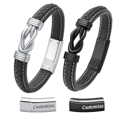 VCCWYQK Urnen-Armband für Asche für Männer Frauen Infinity Memorial Keepsake Kremation Schmuck Manschette Armreif Lederarmband (Z-Anpassen) von VCCWYQK