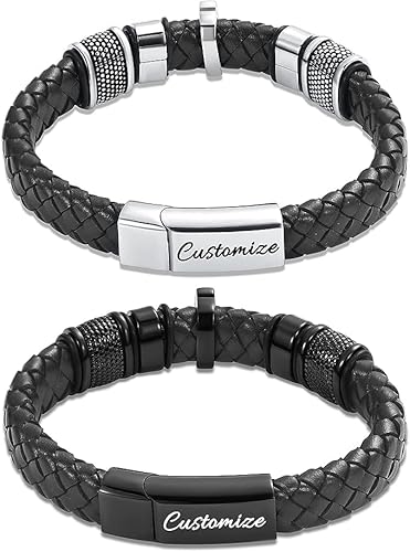 VCCWYQK Urnen-Kreuz-Armband für Asche, echtes Leder, Gedenk-Asche, Schmuck, Urnenarmband, Andenken, Armband für Herren (C, Customize) von VCCWYQK