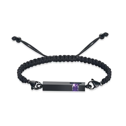 VCCWYQK Urnenarmband für Asche für Frauen Männer Edelstahl Kristallwürfel Einäscherung Armreif Medaillon Gedenkstätte Asche Halter Keepsake Geschenk von VCCWYQK