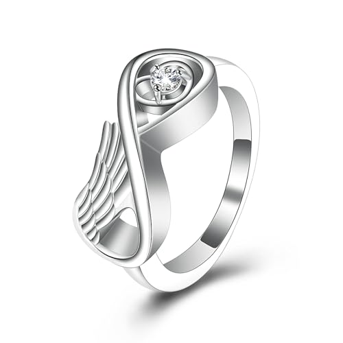 VCCWYQK Urnenring für Asche für Frauen Einäscherung Schmuck Infinity Crystal Memorial Ring für menschliche Hund Katze Asche Edelstahl Keepsake Ring von VCCWYQK