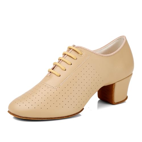 VCIXXVCE Damen Latein Tanzschuhe Schnüren Geschlossene Zehe Salsa Tango Training Ballsaal Tanzschuhe, 37 EU von VCIXXVCE