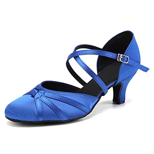 VCIXXVCE Damen Satin Gesellschaftstanzschuhe Geschlossener Latein Salsa Tango Moderne Standard Tanzschuhe, 42 EU von VCIXXVCE