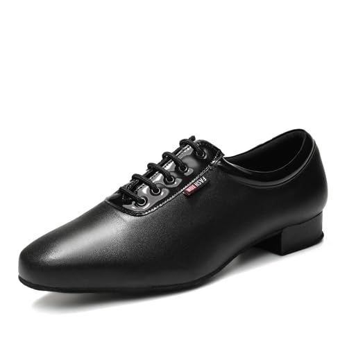 VCIXXVCE Tanzschuhe latein Herren Schnüren Salsa Tango Moderne ballsaal Tanzschuhe 2.5cm Niedriger Absatz, 47 EU von VCIXXVCE