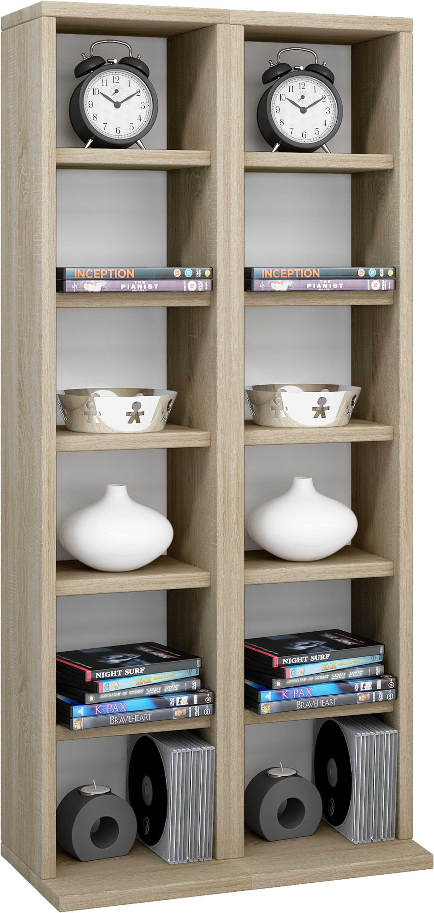 VCM Media-Regal "VCM Holz CD DVD Stand Regal CD Regal mit Platz für 204 CDs oder 72 DVDs oder 40-Videos Maße: H. 92 x B. 42 x T. 20 cm Elegantes CD/DVD Regal Blu ray Regal - Milano" VCM Media-Regal "VCM Holz CD DVD Stand Regal CD Regal mit Platz für 204 CDs oder 72 DVDs oder 40-Videos Maße: H. 92 x B. 42 x T. 20 cm Elegantes CD/DVD Regal Blu ray Regal - Milano" von VCM