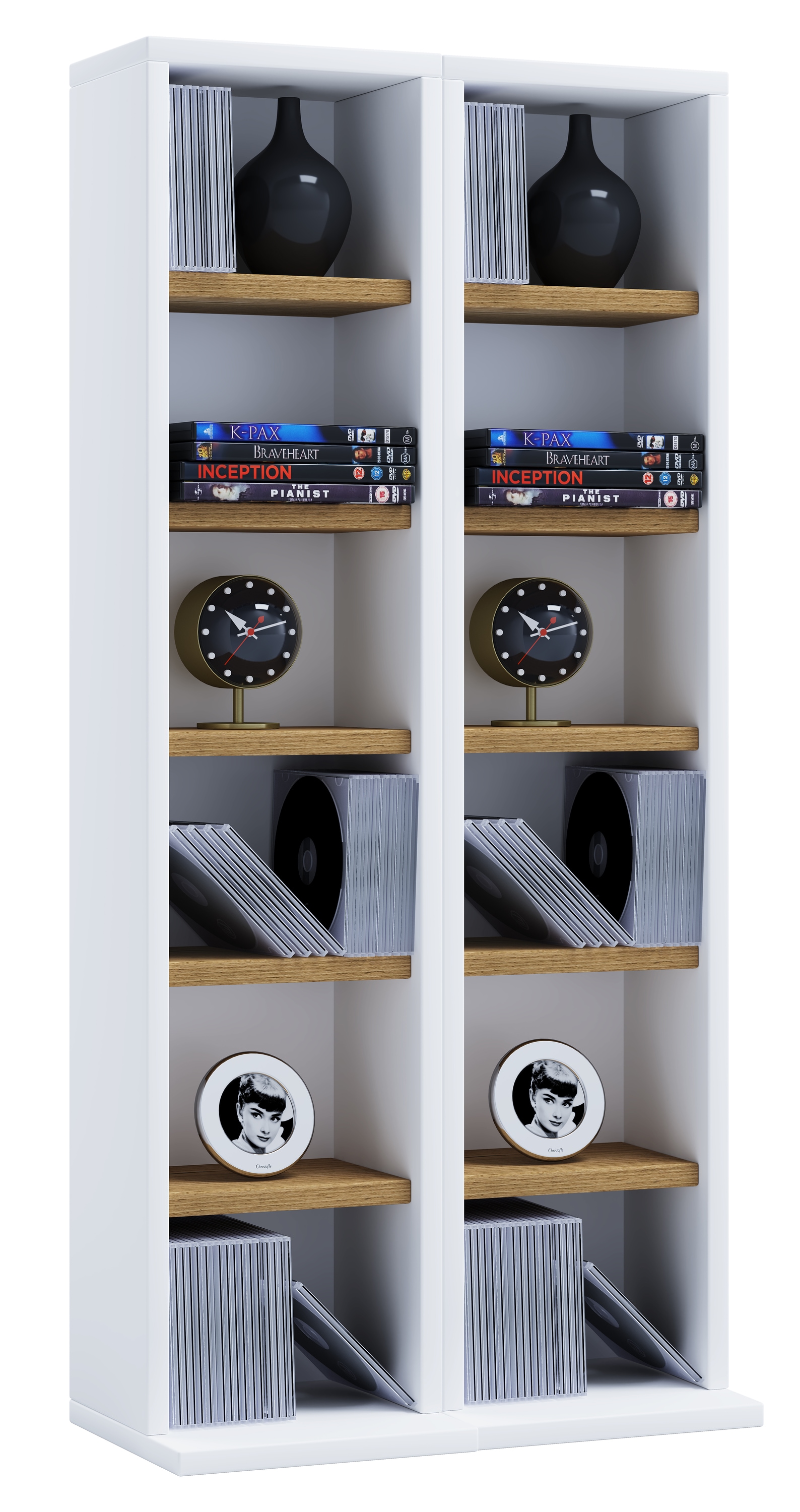 VCM Media-Regal "VCM Holz CD DVD Stand Regal CD Regal mit Platz für 204 CDs oder 72 DVDs oder 40-Videos Maße: H. 92 x B. 42 x T. 20 cm Elegantes CD/DVD Regal Blu ray Regal - Milano" VCM Media-Regal "VCM Holz CD DVD Stand Regal CD Regal mit Platz für 204 CDs oder 72 DVDs oder 40-Videos Maße: H. 92 x B. 42 x T. 20 cm Elegantes CD/DVD Regal Blu ray Regal - Milano" von VCM