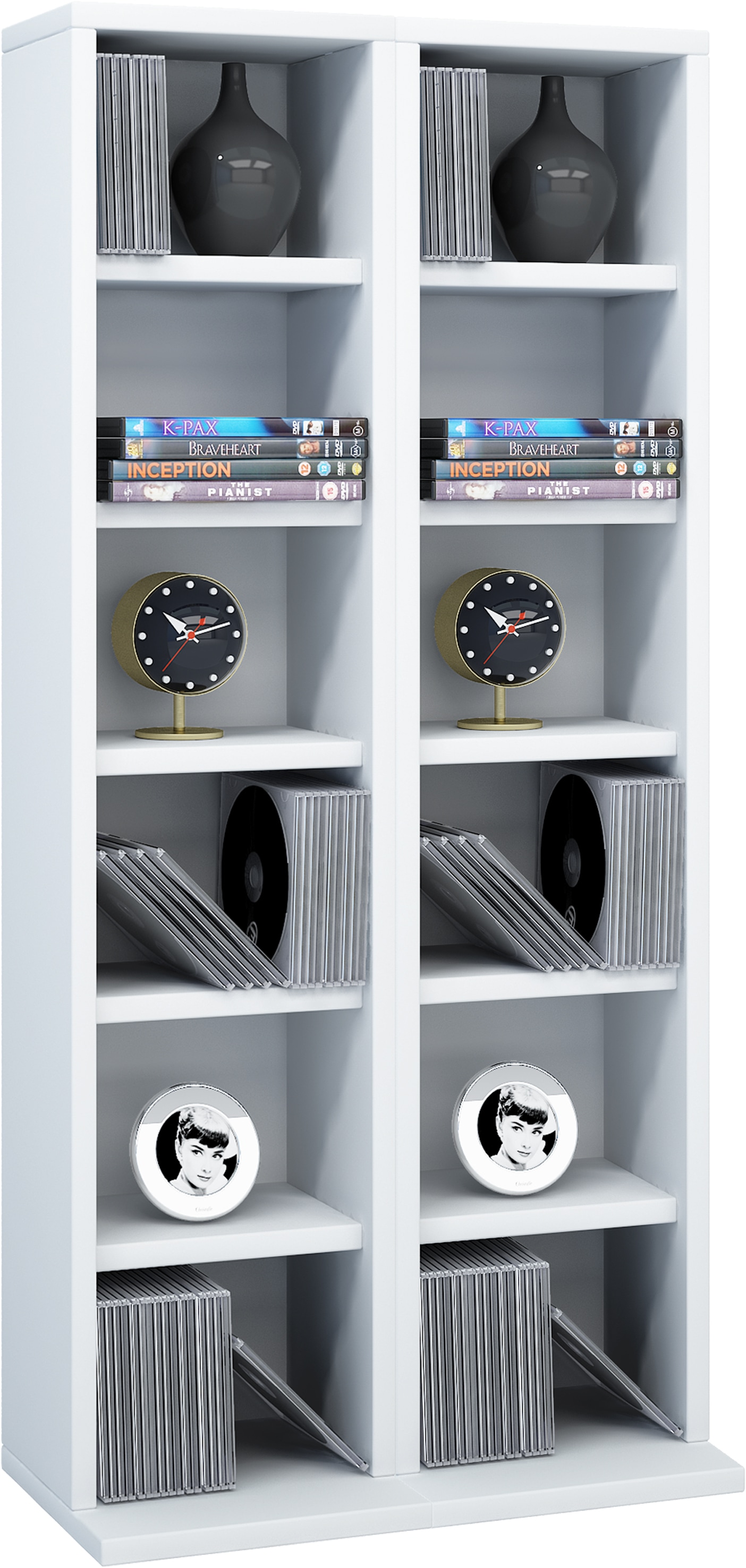 VCM Media-Regal "VCM Holz CD DVD Stand Regal CD Regal mit Platz für 204 CDs oder 72 DVDs oder 40-Videos Maße: H. 92 x B. 42 x T. 20 cm Elegantes CD/DVD Regal Blu ray Regal - Milano" VCM Media-Regal "VCM Holz CD DVD Stand Regal CD Regal mit Platz für 204 CDs oder 72 DVDs oder 40-Videos Maße: H. 92 x B. 42 x T. 20 cm Elegantes CD/DVD Regal Blu ray Regal - Milano" von VCM
