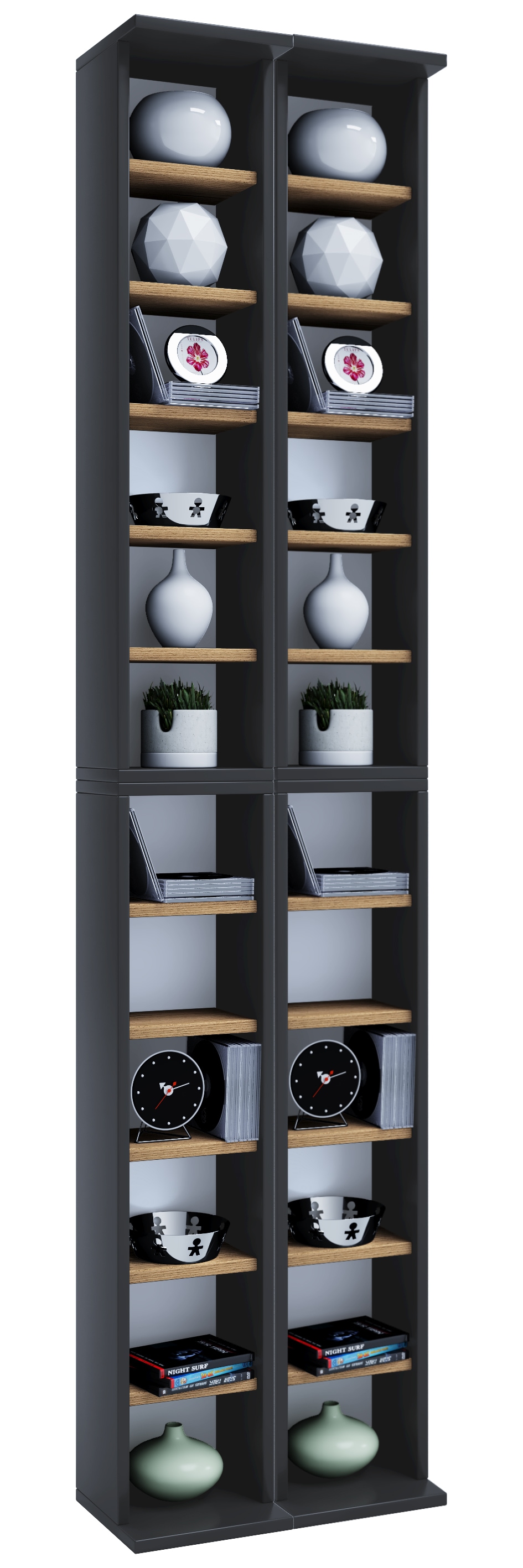 VCM Media-Regal "VCM Holz CD DVD Stand Regal CD Regal mit Platz für 408 CDs oder 144 DVDs oder 80-Videos Maße: H. 183 x B. 42 x T. 20 cm Elegantes CD/DVD Regal Blu ray Regal ¿ Almera" VCM Media-Regal "VCM Holz CD DVD Stand Regal CD Regal mit Platz für 408 CDs oder 144 DVDs oder 80-Videos Maße: H. 183 x B. 42 x T. 20 cm Elegantes CD/DVD Regal Blu ray Regal ¿ Almera" von VCM