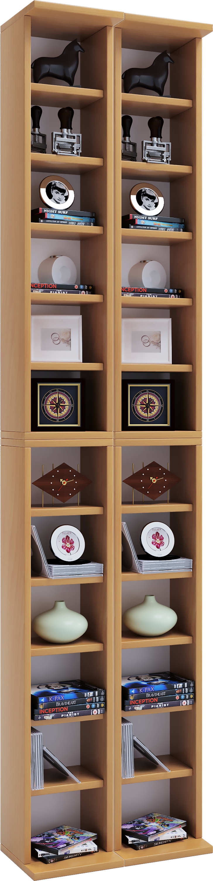 VCM Media-Regal "VCM Holz CD DVD Stand Regal CD Regal mit Platz für 408 CDs oder 144 DVDs oder 80-Videos Maße: H. 183 x B. 42 x T. 20 cm Elegantes CD/DVD Regal Blu ray Regal ¿ Almera" VCM Media-Regal "VCM Holz CD DVD Stand Regal CD Regal mit Platz für 408 CDs oder 144 DVDs oder 80-Videos Maße: H. 183 x B. 42 x T. 20 cm Elegantes CD/DVD Regal Blu ray Regal ¿ Almera" von VCM