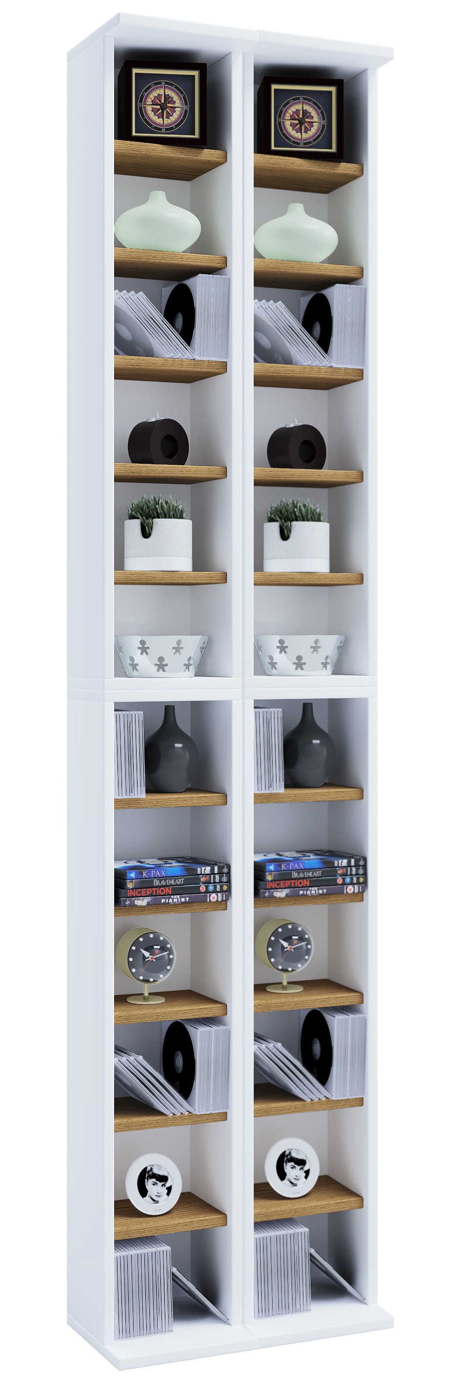 VCM Media-Regal "VCM Holz CD DVD Stand Regal CD Regal mit Platz für 408 CDs oder 144 DVDs oder 80-Videos Maße: H. 183 x B. 42 x T. 20 cm Elegantes CD/DVD Regal Blu ray Regal ¿ Almera" VCM Media-Regal "VCM Holz CD DVD Stand Regal CD Regal mit Platz für 408 CDs oder 144 DVDs oder 80-Videos Maße: H. 183 x B. 42 x T. 20 cm Elegantes CD/DVD Regal Blu ray Regal ¿ Almera" von VCM