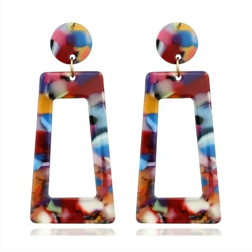 Damen-Ohrclips aus Acryl, Bohemian-Stil, große Statement-Mode, kreisförmige Ohrclips, Schmuckzubehör - EE von VCODWCSJO