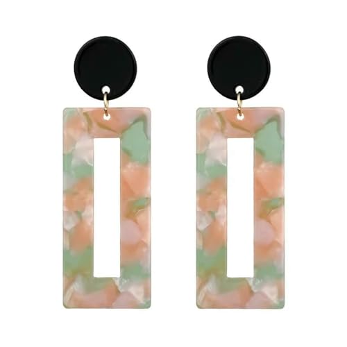 Damen-Ohrclips aus Acryl, Bohemian-Stil, große Statement-Mode, runde Ohrclips, Schmuckzubehör - J Damen-Ohrclips aus Acryl, Bohemian-Stil, große Statement-Mode, runde Ohrclips, Schmuckzubehör - J von VCODWCSJO