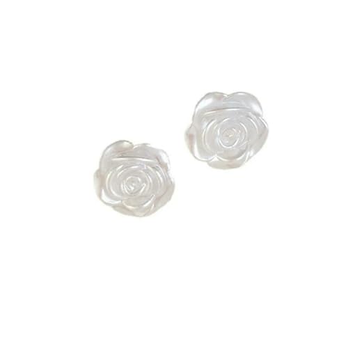 Damen-Ohrclips mit Blumen-Motiv aus weißem Kunstharz, ohne Piercing, schlichter süßer Blumenschmuck von VCODWCSJO