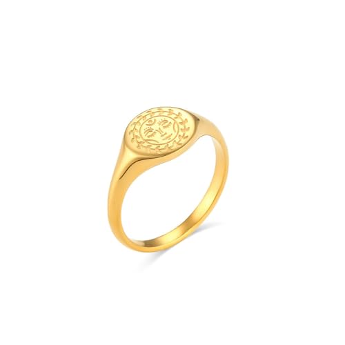 Damen-Ring mit Stern- und Mondmuster, schlichter Retro-Stil, Schmuck, weiblicher Ring, 6, Metall, Zirkonia Damen-Ring mit Stern- und Mondmuster, schlichter Retro-Stil, Schmuck, weiblicher Ring, 6, Metall, Zirkonia von VCODWCSJO