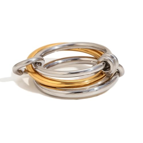 Modischer Temperament Kreativer Persönlichkeitsring Vierlagiger Mitteldiamantring für Frauen, 7, Metall, Zirkonia Modischer Temperament Kreativer Persönlichkeitsring Vierlagiger Mitteldiamantring für Frauen, 7, Metall, Zirkonia von VCODWCSJO