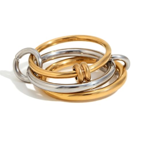 Modischer Temperament Kreativer Persönlichkeitsring Vierlagiger Mitteldiamantring für Frauen, 9, Metall, Zirkonia Modischer Temperament Kreativer Persönlichkeitsring Vierlagiger Mitteldiamantring für Frauen, 9, Metall, Zirkonia von VCODWCSJO