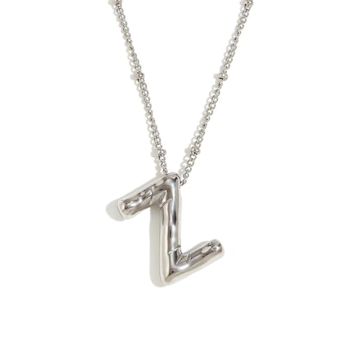 Niedliche Anhänger-Halskette, Party-Ballon-Buchstaben-Anhänger, Halskette, Mädchen, Geschenk, Schmuck, Metall, Zirkonia von VCODWCSJO
