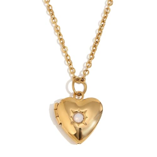 Simple and Temperament Love Anhänger Dezember Geburtsstein Box Halskette, Metall, Zirkonia von VCODWCSJO