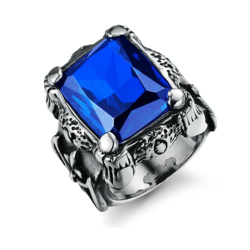 VCODWCSJO Einfacher Herren-Diamantring, Retro-Legierung, Edelstein-Handschmuck, 7, Zirkonia von VCODWCSJO