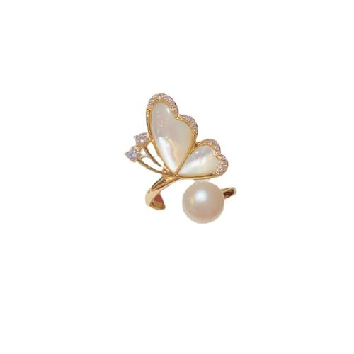 VCODWCSJO Einzigartiges Design Perlmutt Schmetterling Ring für Frauen Süßer und frischer Zeigefingerring - verstellbare Öffnung von VCODWCSJO