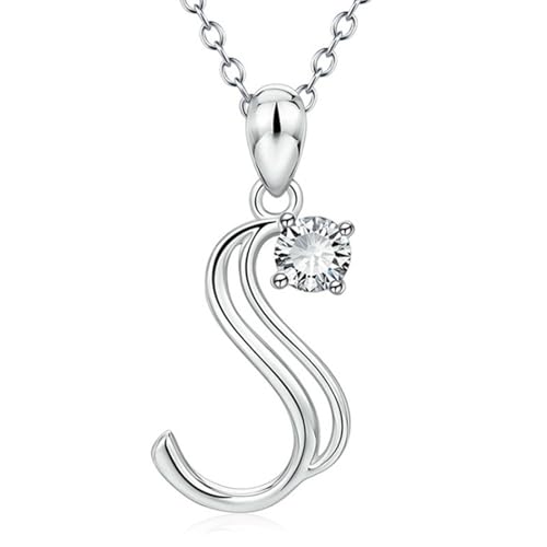 VCODWCSJO Halskette mit 26 englischen Buchstaben, modische Diamant-Anhänger, beliebte Halskette, Zirkonia von VCODWCSJO