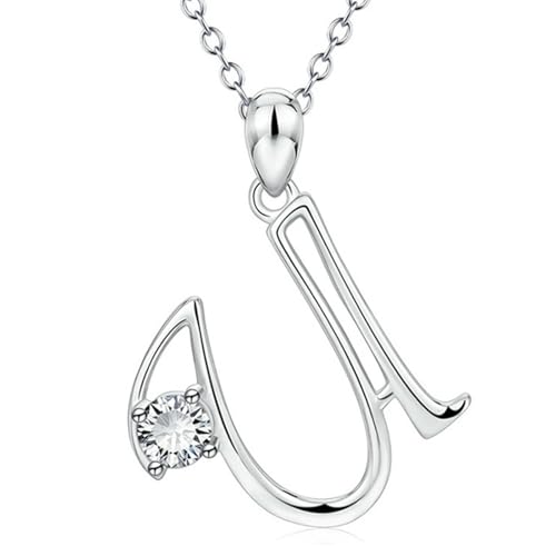 VCODWCSJO Halskette mit 26 englischen Buchstaben, modische Diamant-Anhänger, beliebte Halskette, Zirkonia von VCODWCSJO
