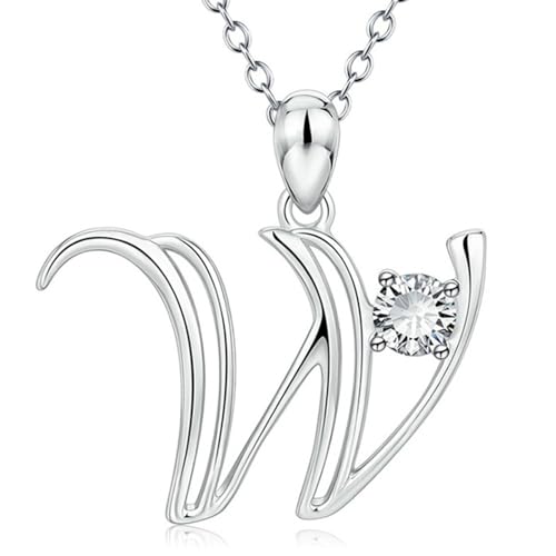 VCODWCSJO Halskette mit 26 englischen Buchstaben, modische Diamant-Anhänger, beliebte Halskette, Zirkonia von VCODWCSJO