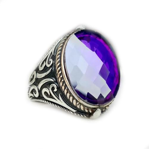 VCODWCSJO Palace Eleganter Ring mit violettem Zirkon Muster, Violett, Größe 7 von VCODWCSJO