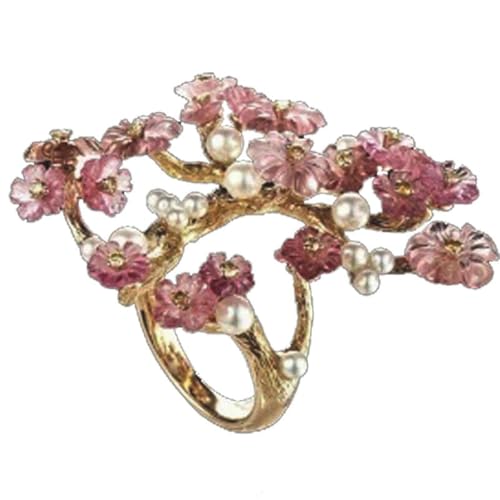 VCODWCSJO Rosa süßer und eleganter rosa Pflaumenperlenring, 7, Zirkonia VCODWCSJO Rosa süßer und eleganter rosa Pflaumenperlenring, 7, Zirkonia von VCODWCSJO
