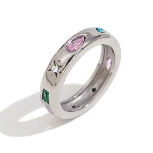 VCODWCSJO Temperament Retro Handschmuck Rechteckig Wassertropfen Geometrische Farbe Zirkon Ring Frau, 7, Metall, Zirkonia VCODWCSJO Temperament Retro Handschmuck Rechteckig Wassertropfen Geometrische Farbe Zirkon Ring Frau, 7, Metall, Zirkonia von VCODWCSJO